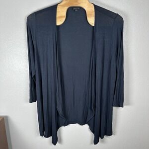 J Jill Wearever Collection Cardigan Sz 2X Navy Blue Rayon Stretch Travel Office